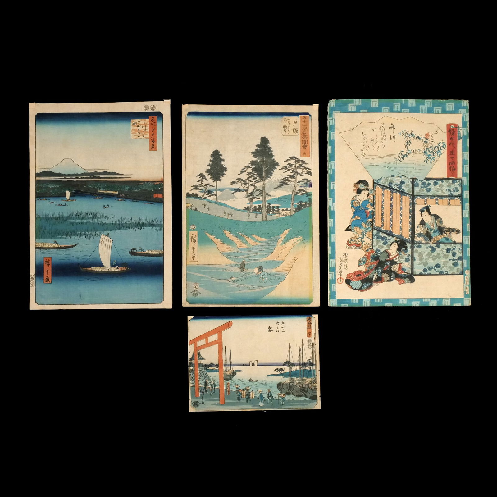 (4pc) JAPANESE WOODBLOCK PRINTS (1 of 18)