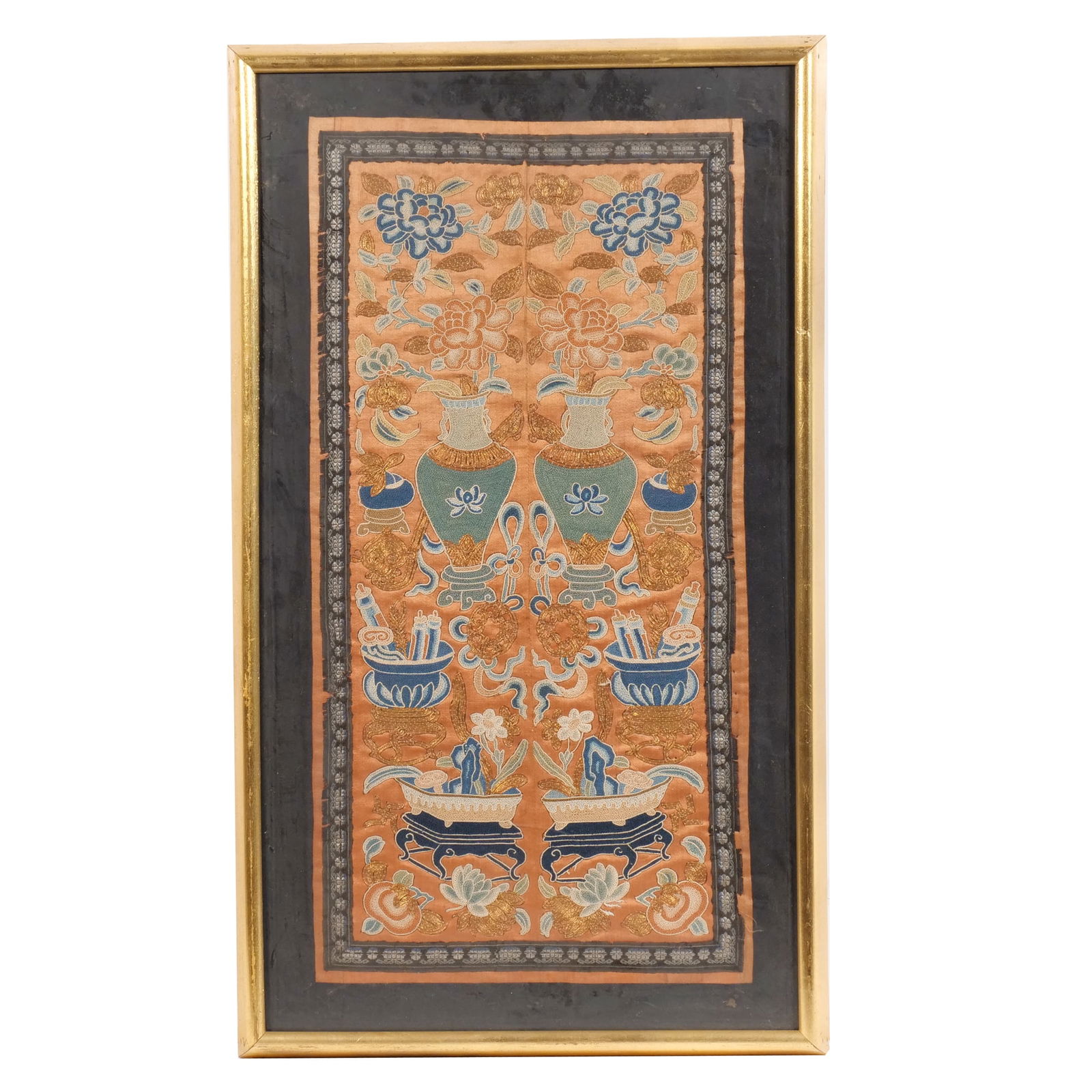 CHINESE SILK EMBROIDERED PANEL (1 of 5)
