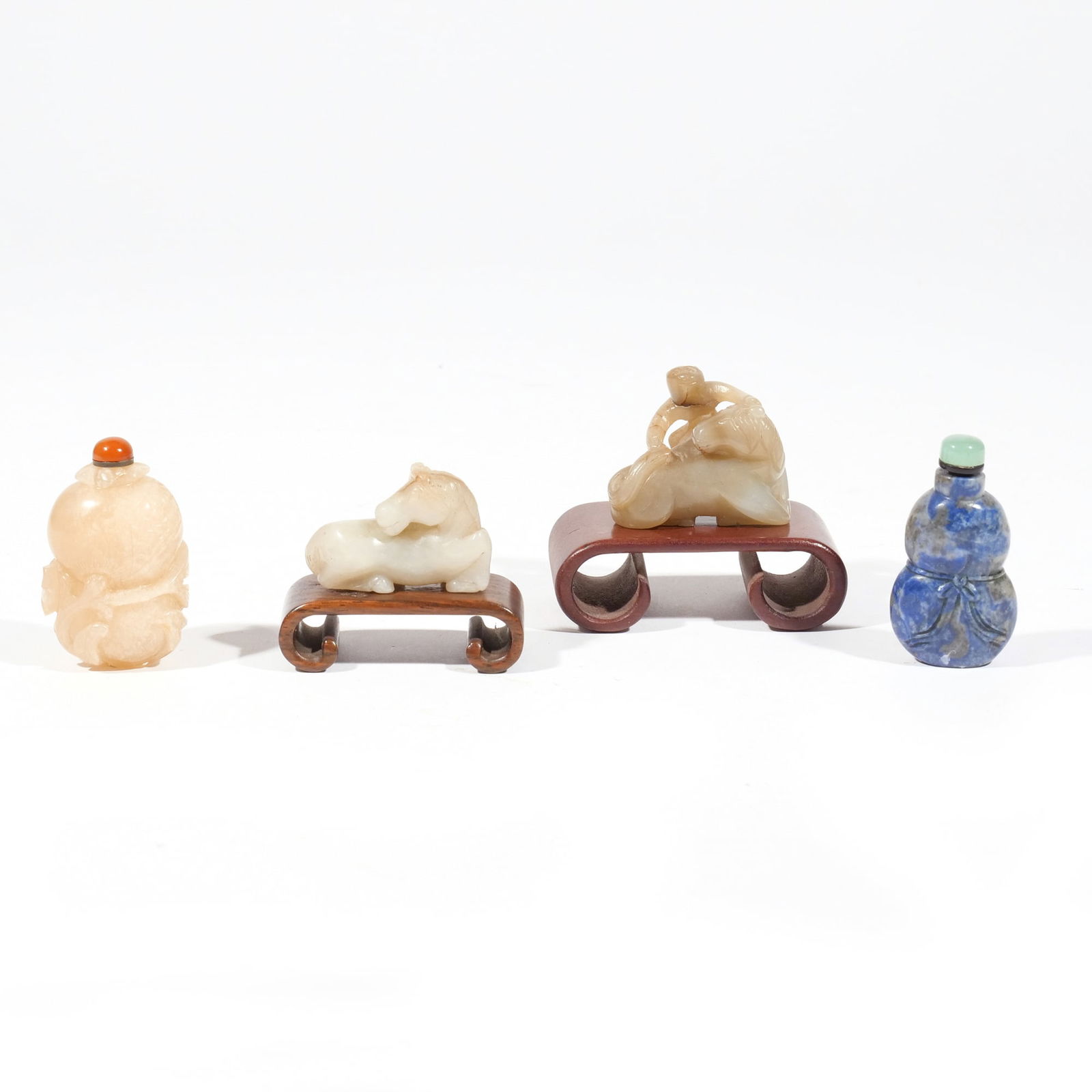 (4pc) CHINESE JADE CARVINGS & SNUFF BOTTLES (1 of 11)