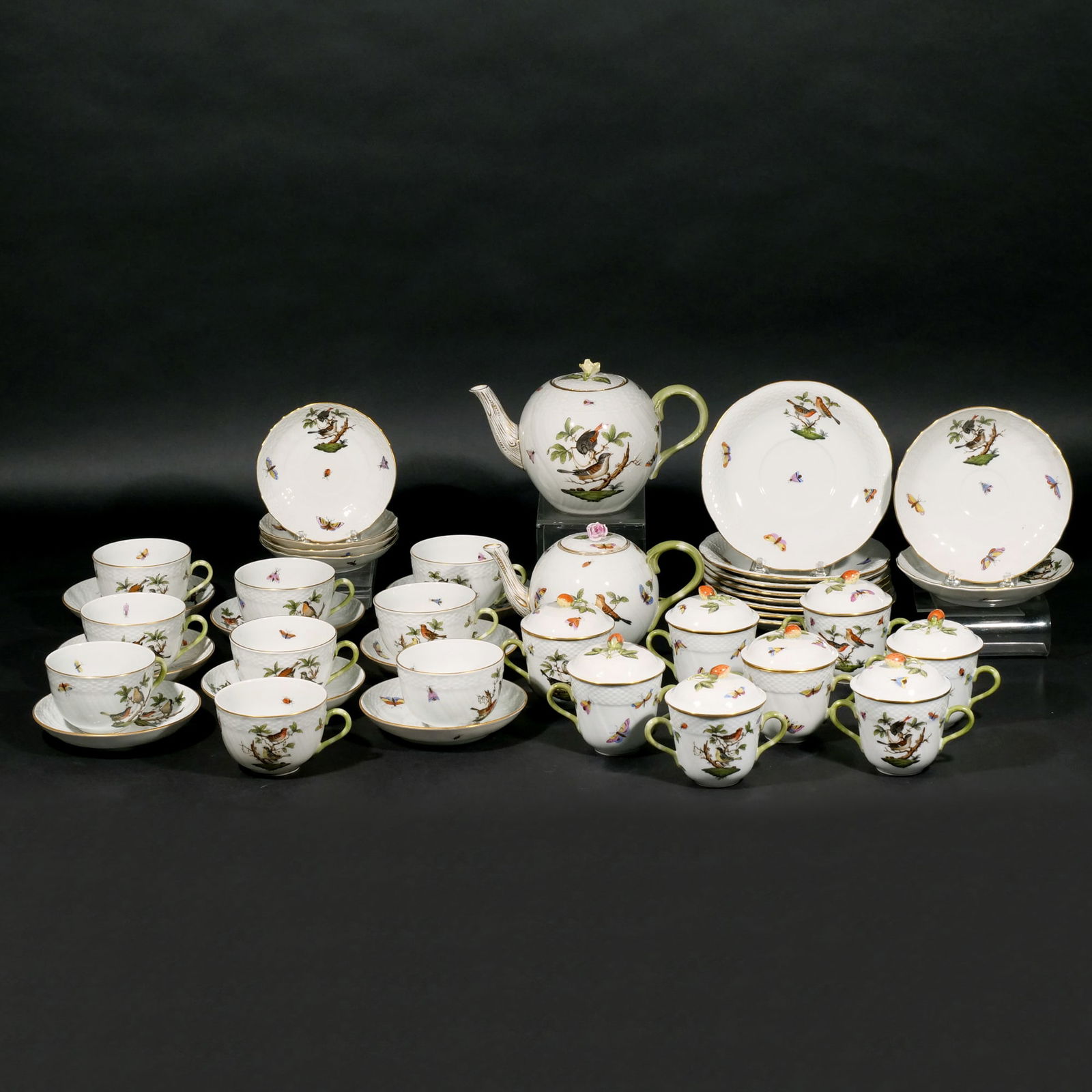 (41pc) HEREND "ROTHSCHILD" BIRD CHINA (1 of 11)