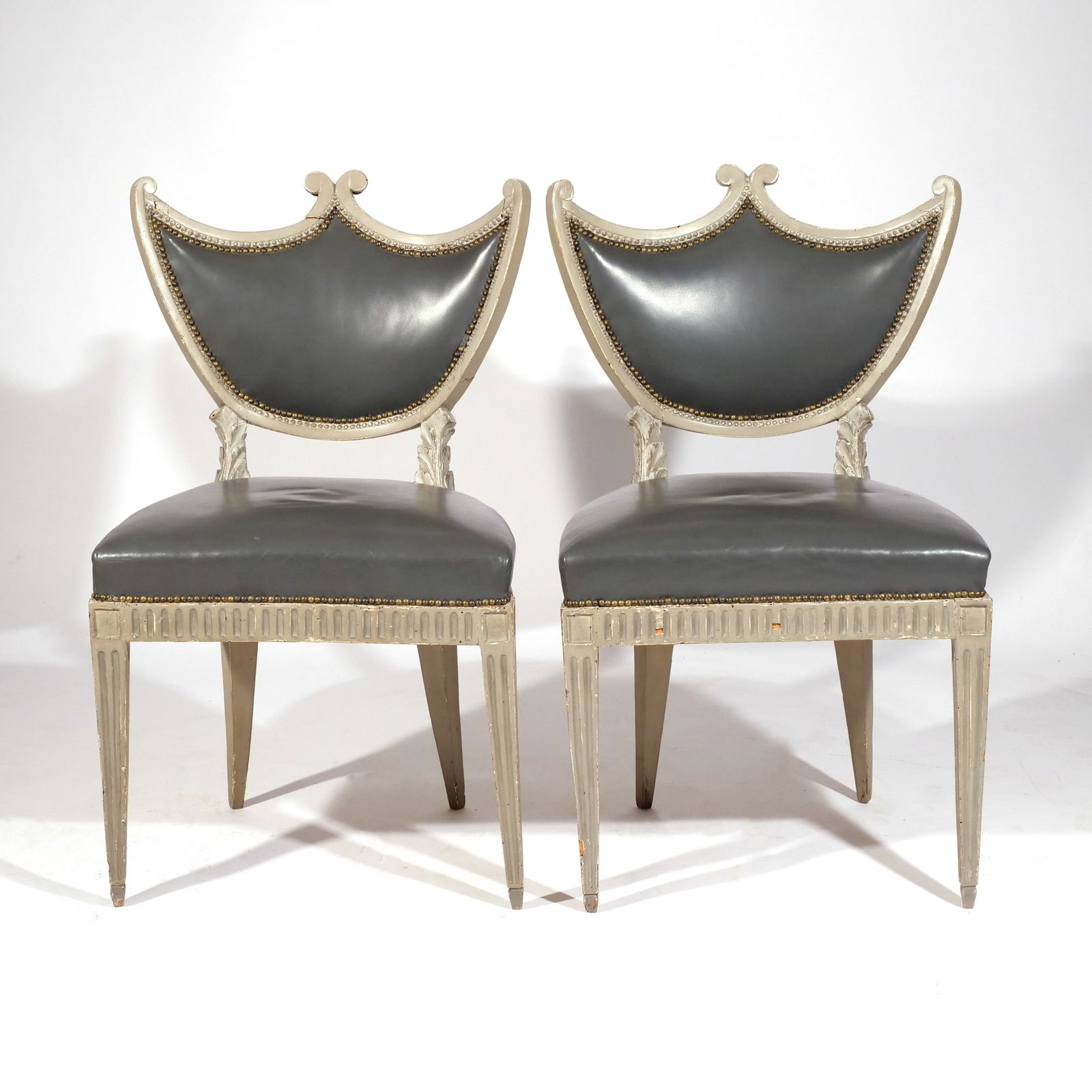 PAIR FRENCH LOUIS XVI PAINTED SIDE CHAIRS (1 of 15)