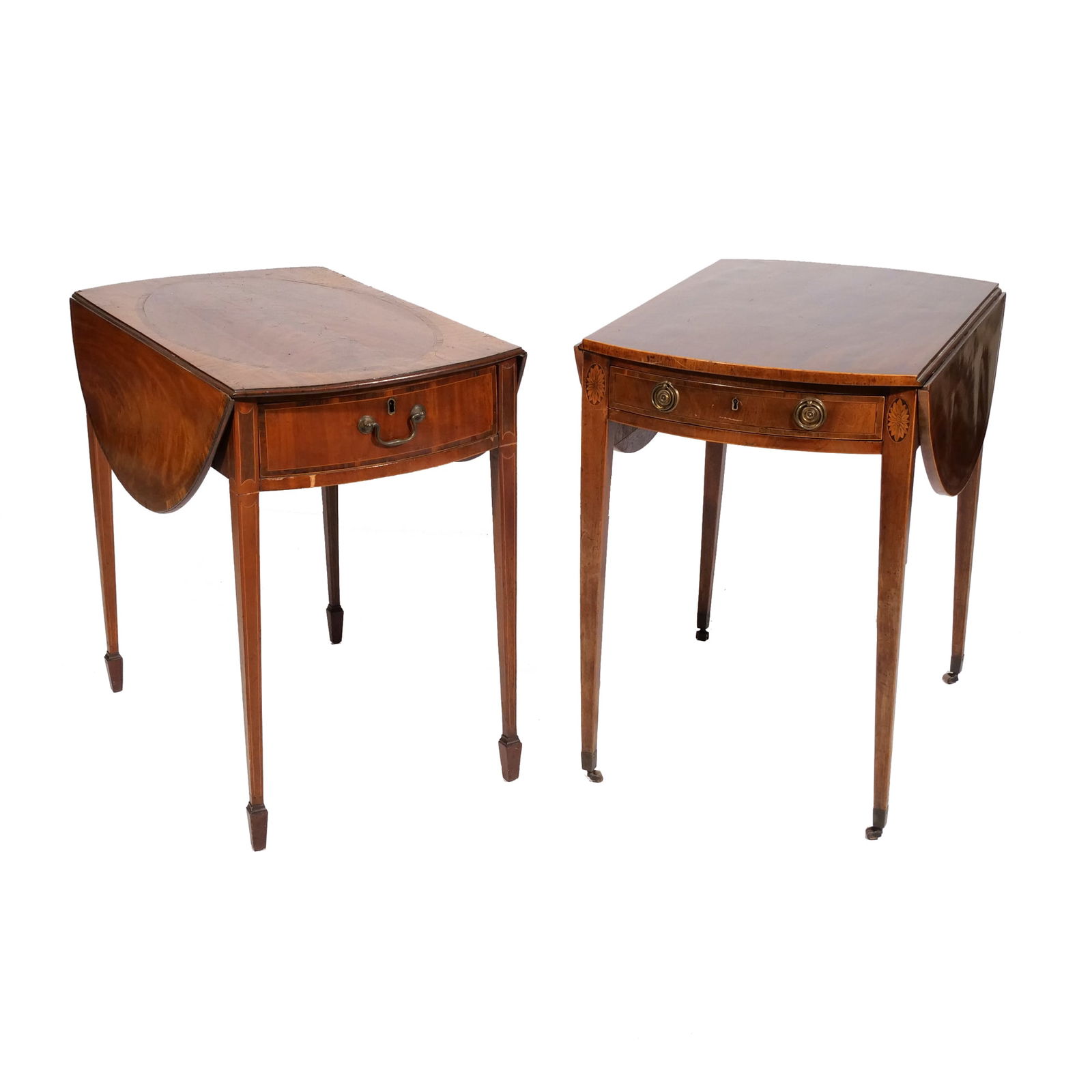 (2pc) EARLY 19th C. INLAID PEMBROKE TABLES (1 of 19)