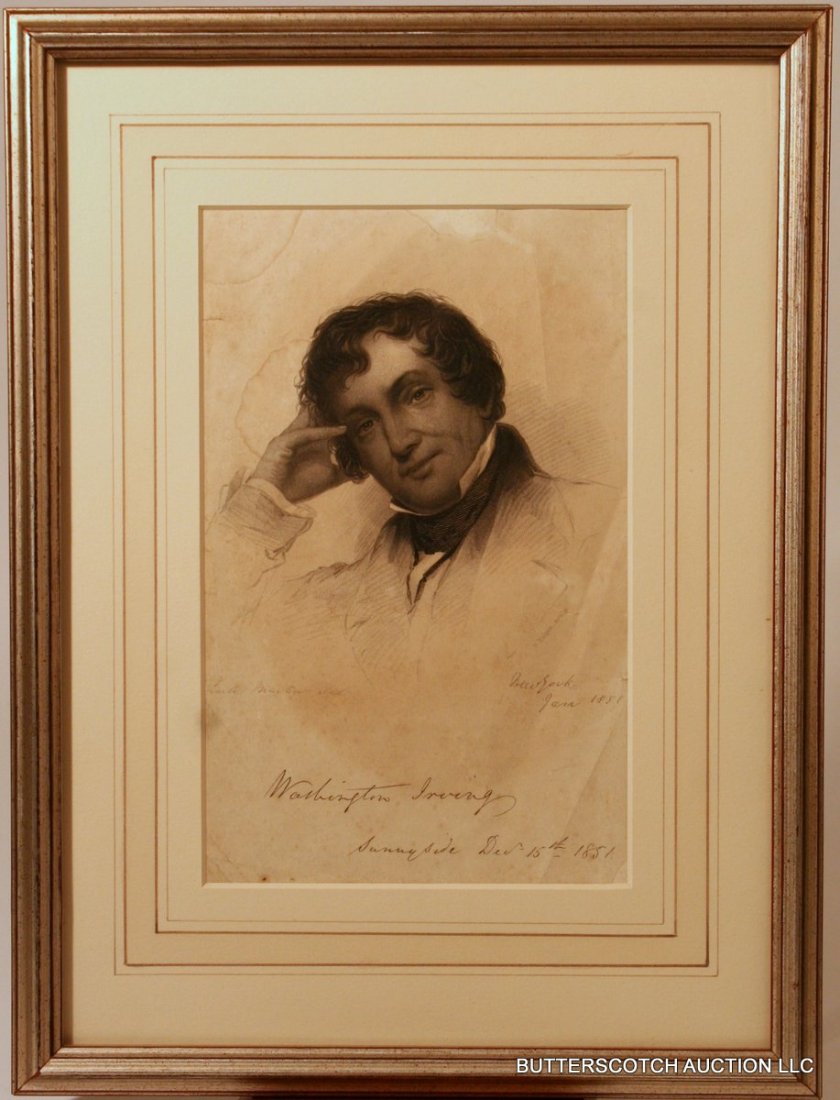 280) WASHINGTON IRVING SIGNATURE: SIGHT 8" X 5"
