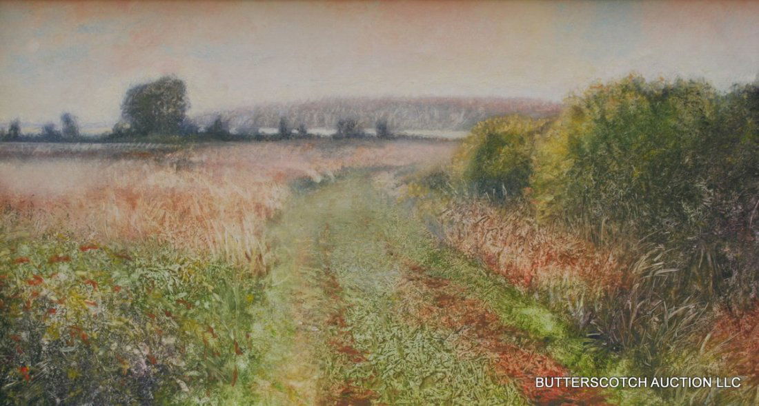 563) DAVID ALLEN DUNLOP (20TH C. AMER.) O/C, PATH: 563) DAVID ALLEN DUNLOP (20TH C. AMER.) O/C, PATH THROUGH A MEADOW, O/C, 12 X 22", NO APPARENT SIGNATURE