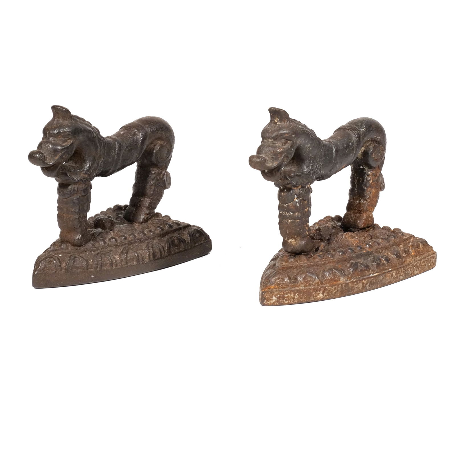 PAIR ARCHAIC IRON SAD IRONS (1 of 6)