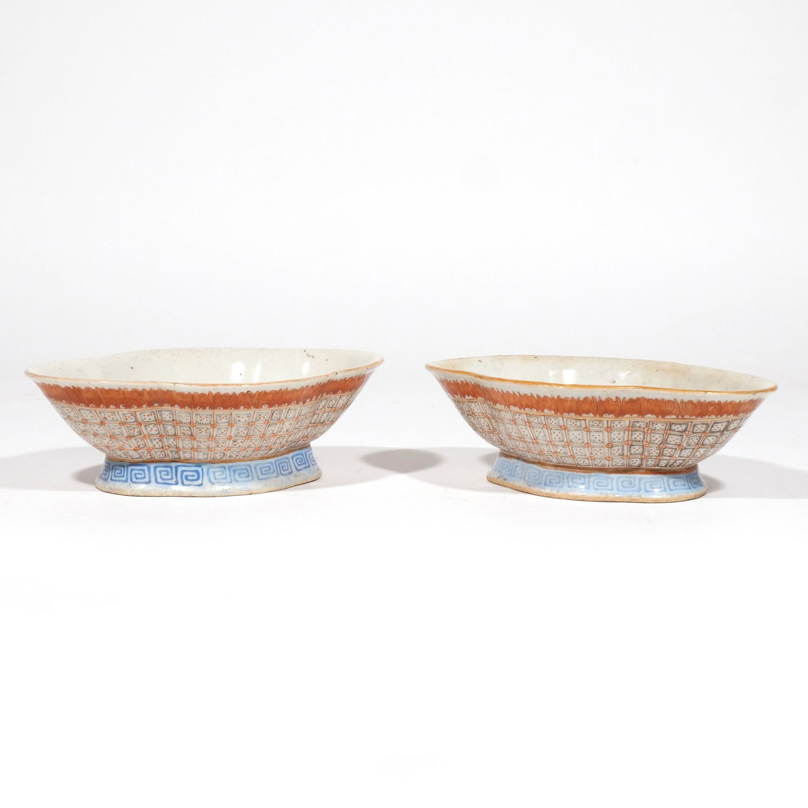 PAIR of QING DYNASTY LOW FORM PORCELAIN BOWLS (1 of 12)