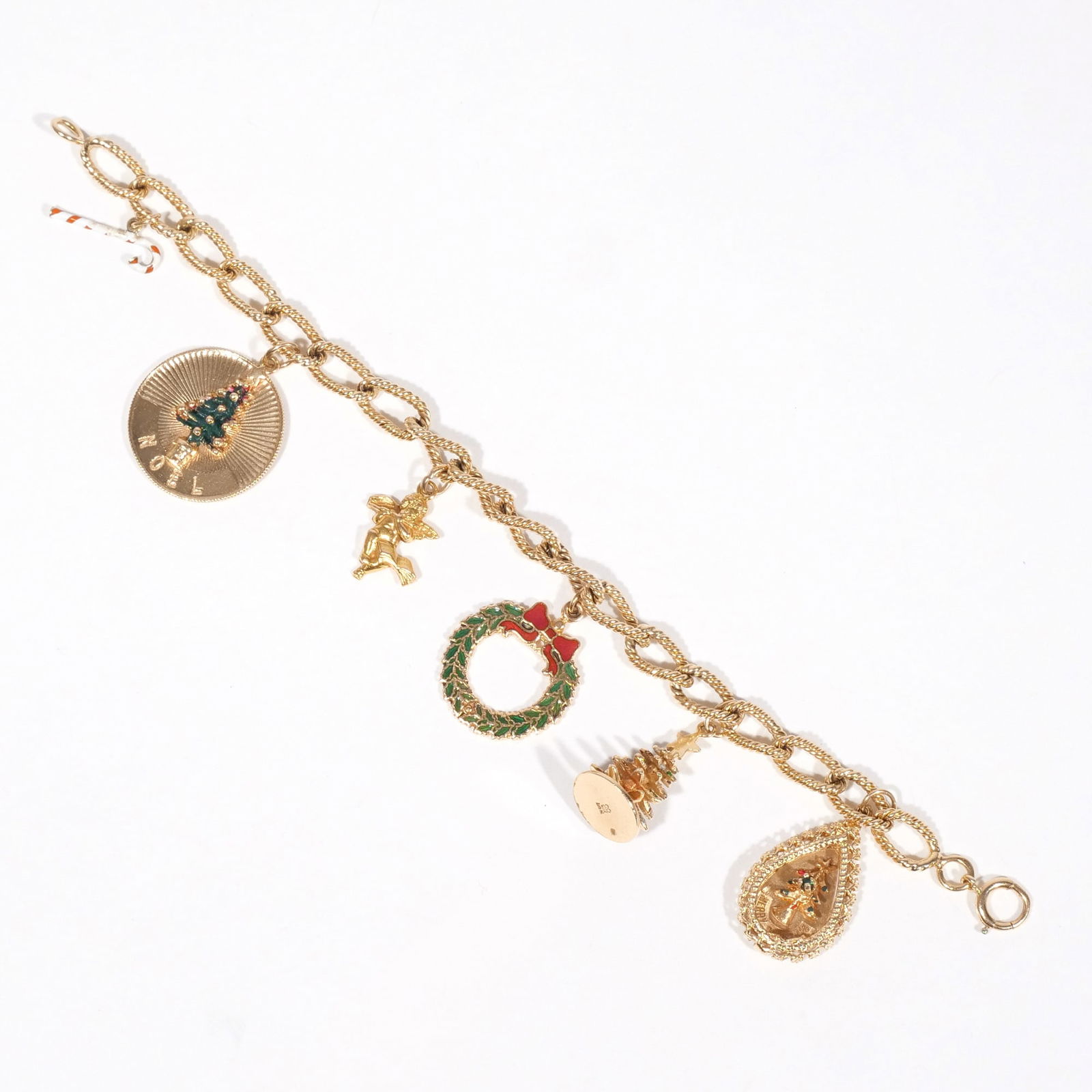 14k GOLD HOLIDAY CHARM BRACELET (1 of 4)