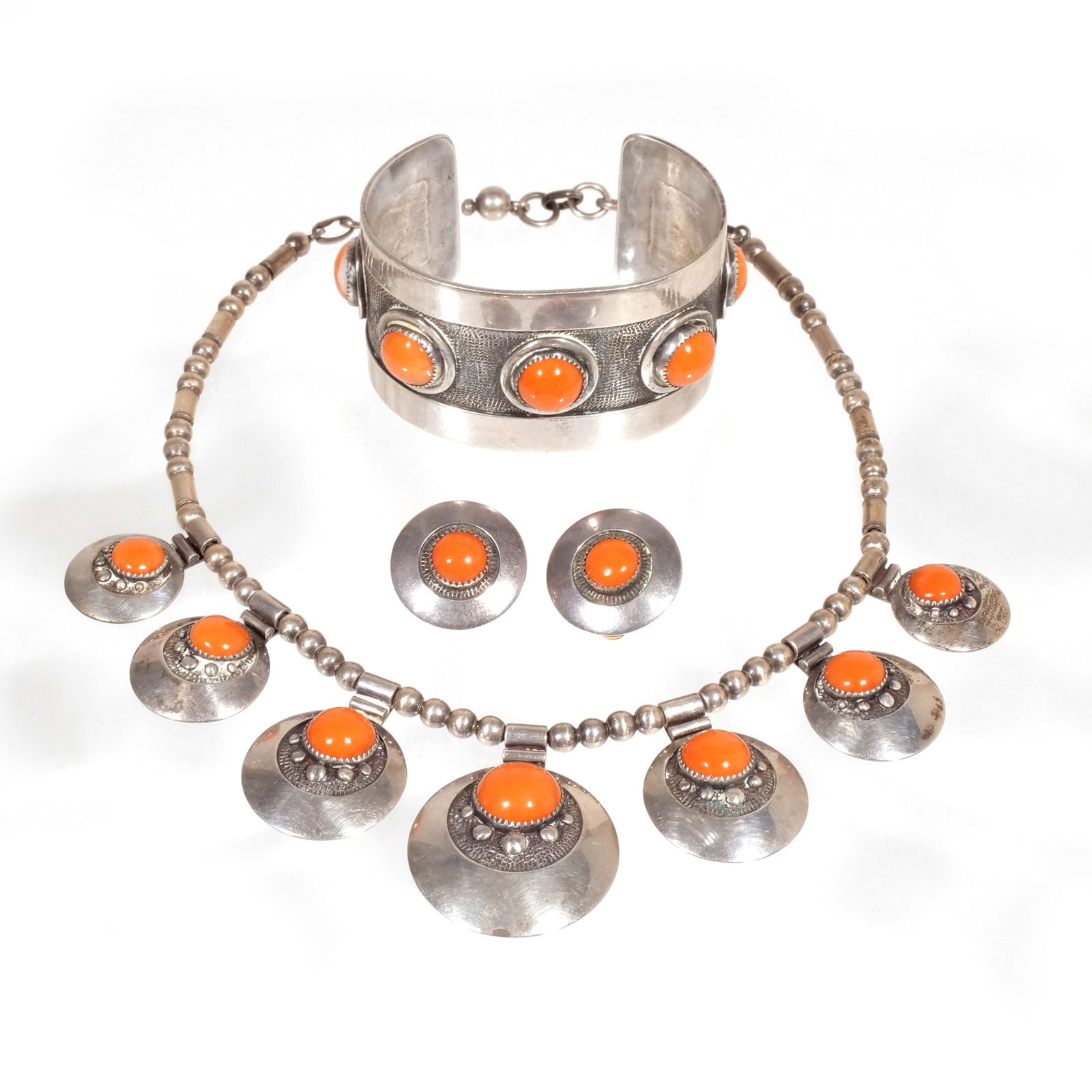 FRANK PATANIA SR. SILVER & CORAL PARURE (1 of 8)