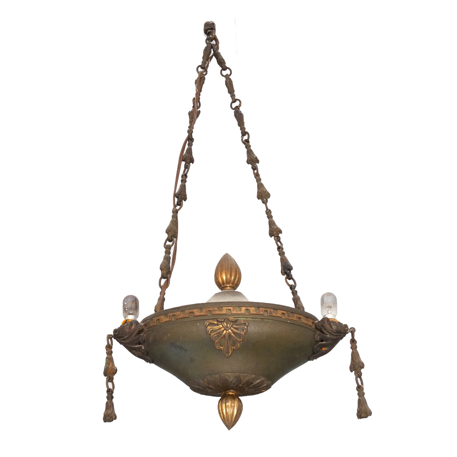 PAIR EMPIRE PATINATED BRONZE HALL FIXTURES (1 of 11)