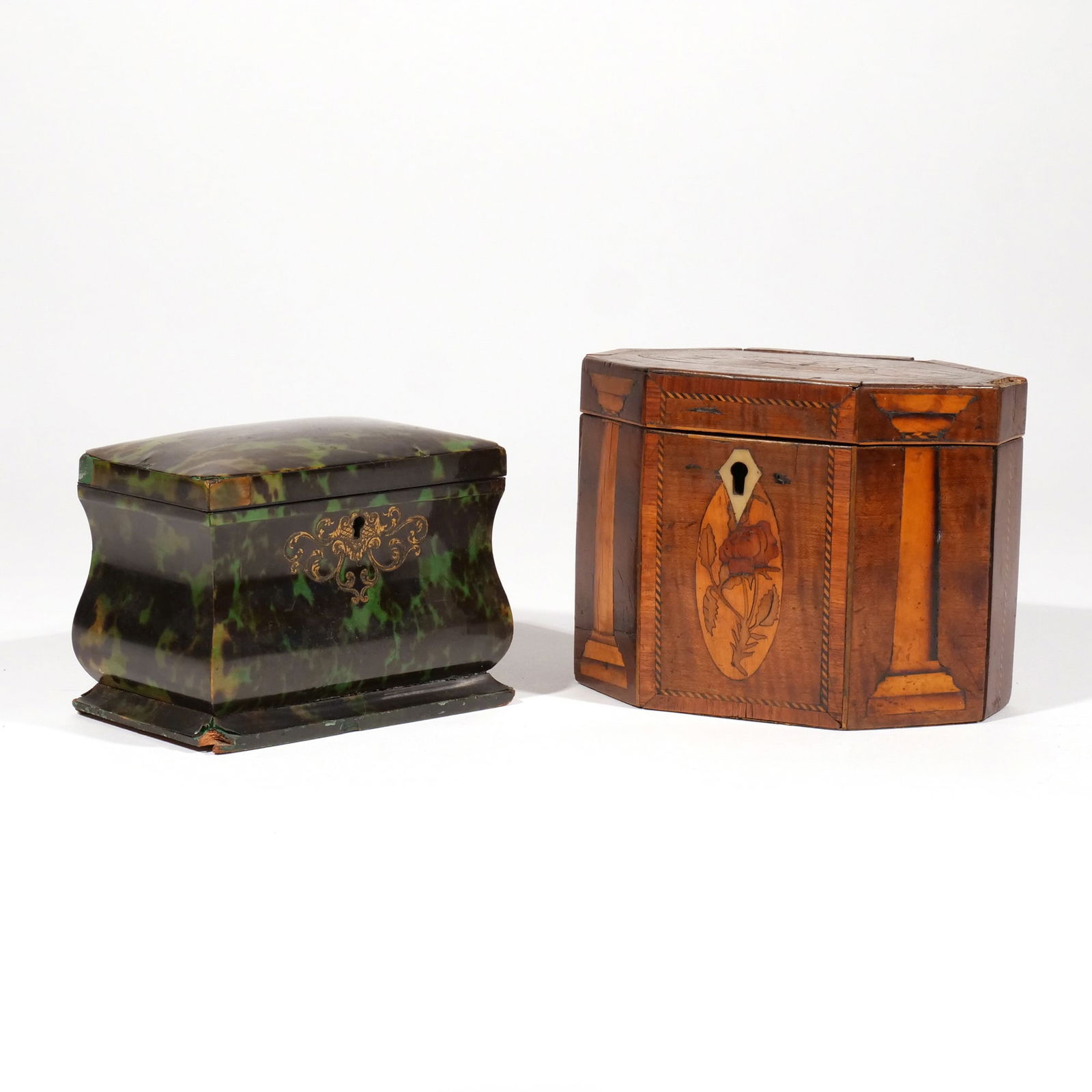 (2pc) 19th C. TEA CADDY BOXES (1 of 12)