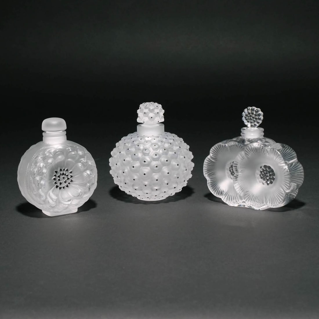 (3pc) LALIQUE PERFUME BOTTLES (1 of 8)