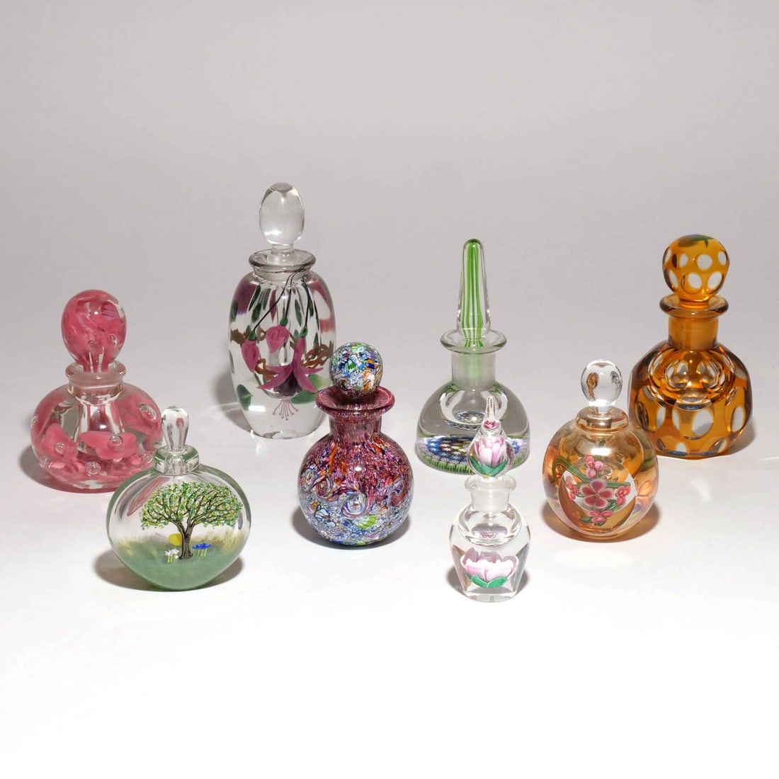 (8pc) PAPERWEIGHT PERFUME BOTTLES (1 of 11)