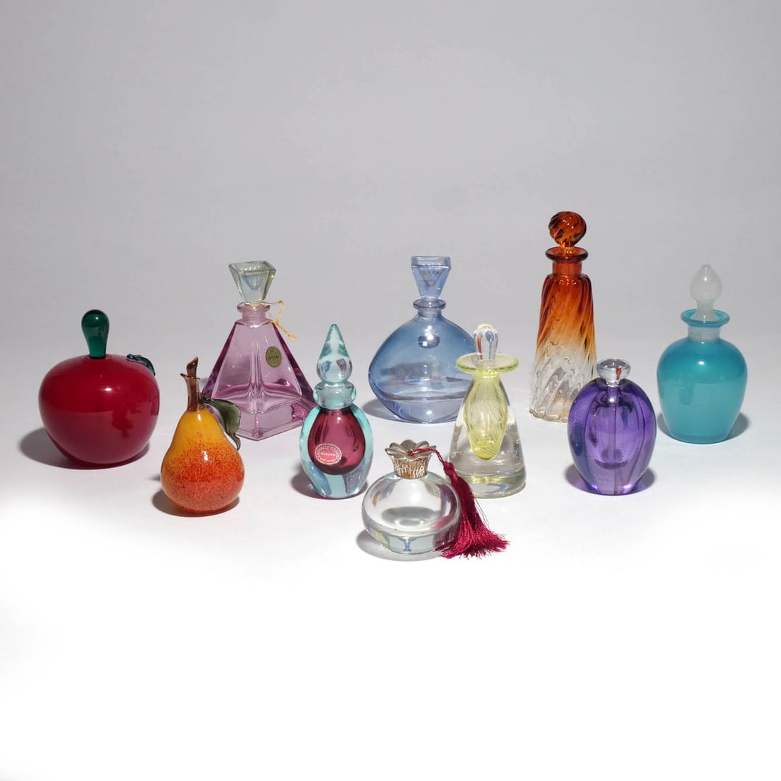 (10pc) MURANO & OTHER GLASS PERFUME BOTTLES (1 of 13)