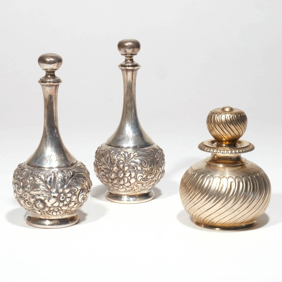 (3pc) TIFFANY & CO. STERLING PERFUME BOTTLES (1 of 10)