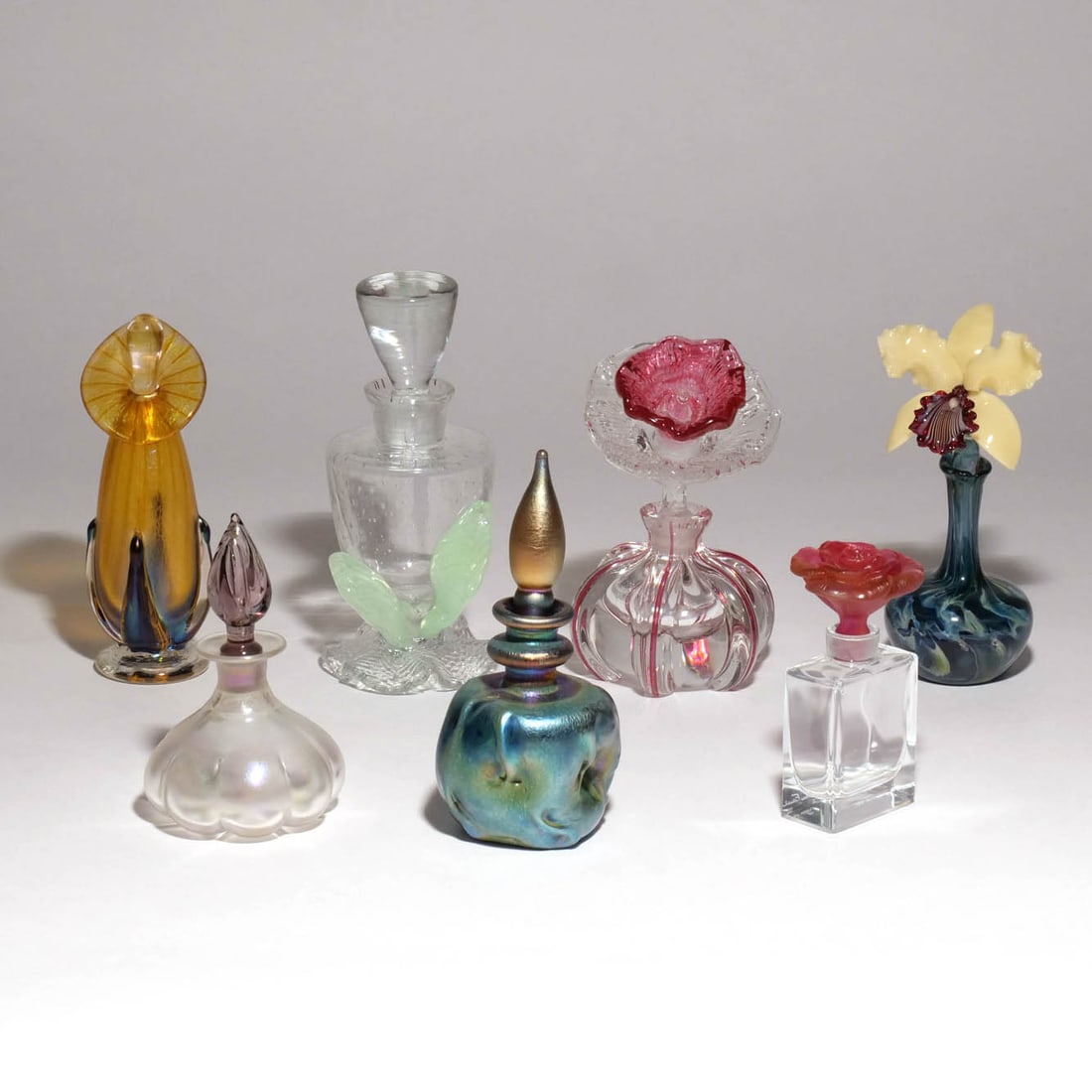 (7pc) MOSTLY FLORAL PERFUME BOTTLES (1 of 15)