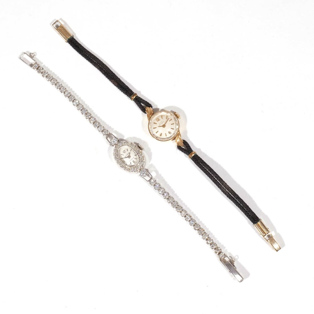 (2pc) LYNN DIAMOND & 14K WHITE GOLD WATCH (1 of 12)