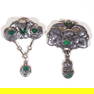 (2pc) BERNARD HERTZ CHRYSOPRASE STERLING PIN