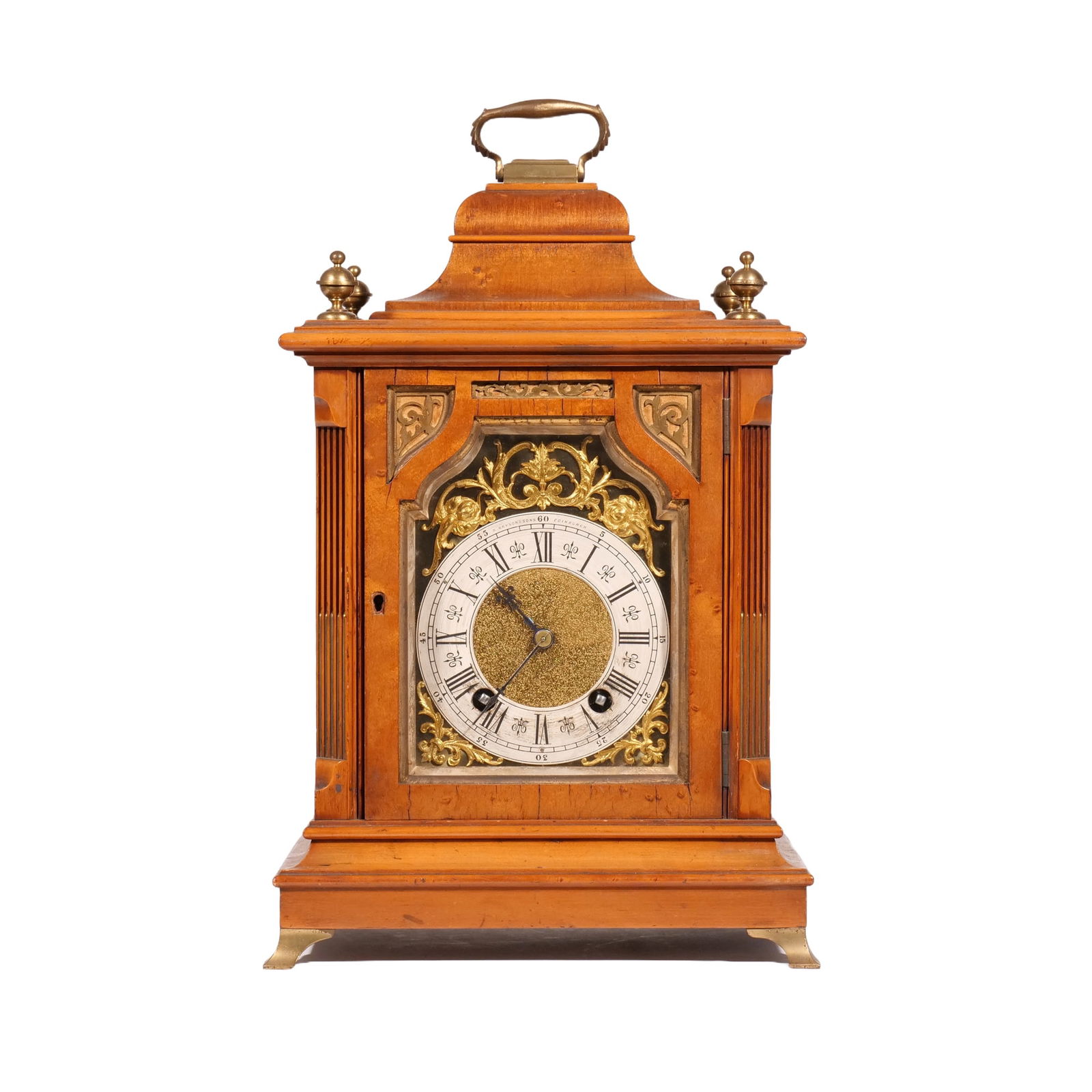 SCOTTISH BRASS MOUNTED BRACKET CLOCK (1 of 14)