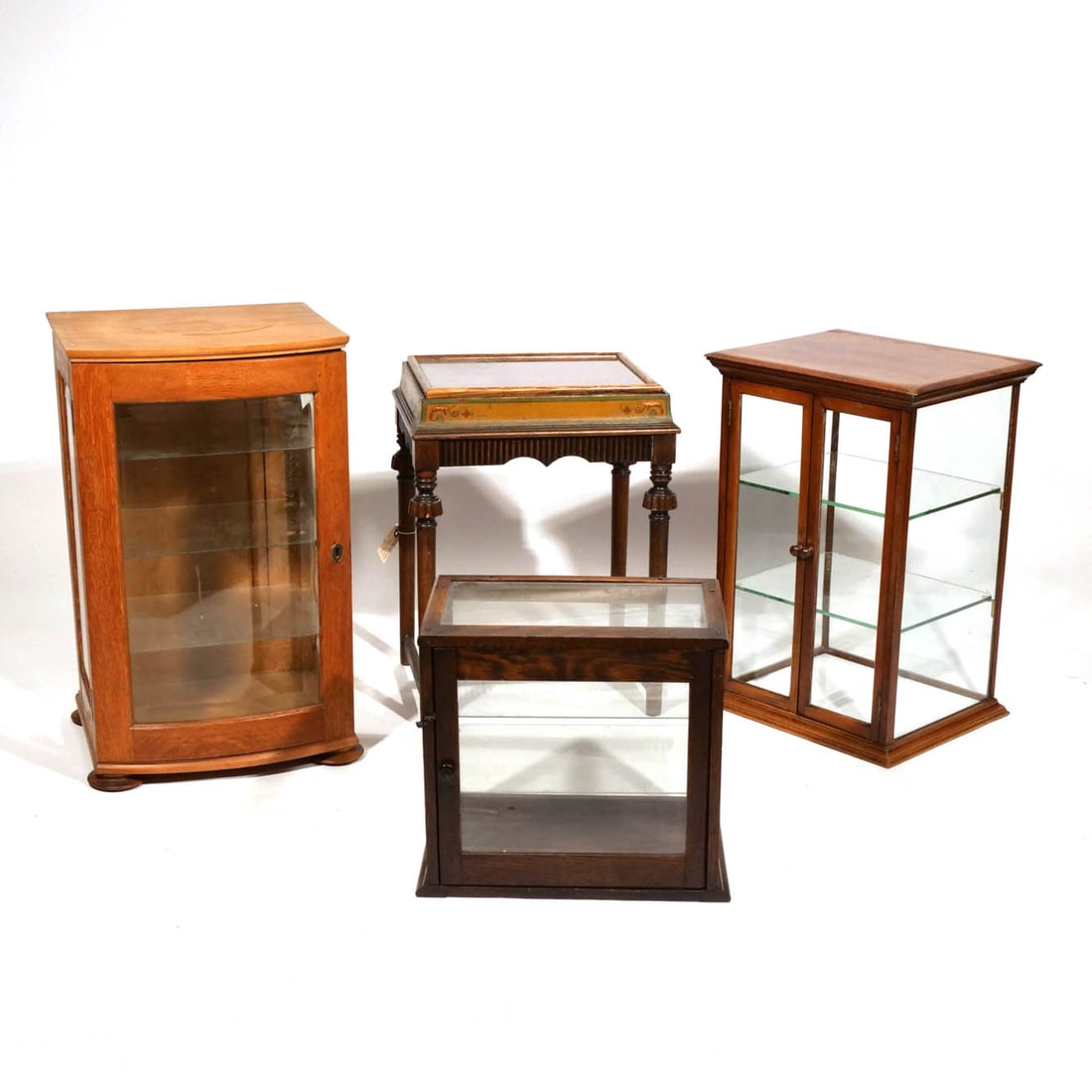 (4pc) ANTIQUE DISPLAY CABINETS (1 of 10)