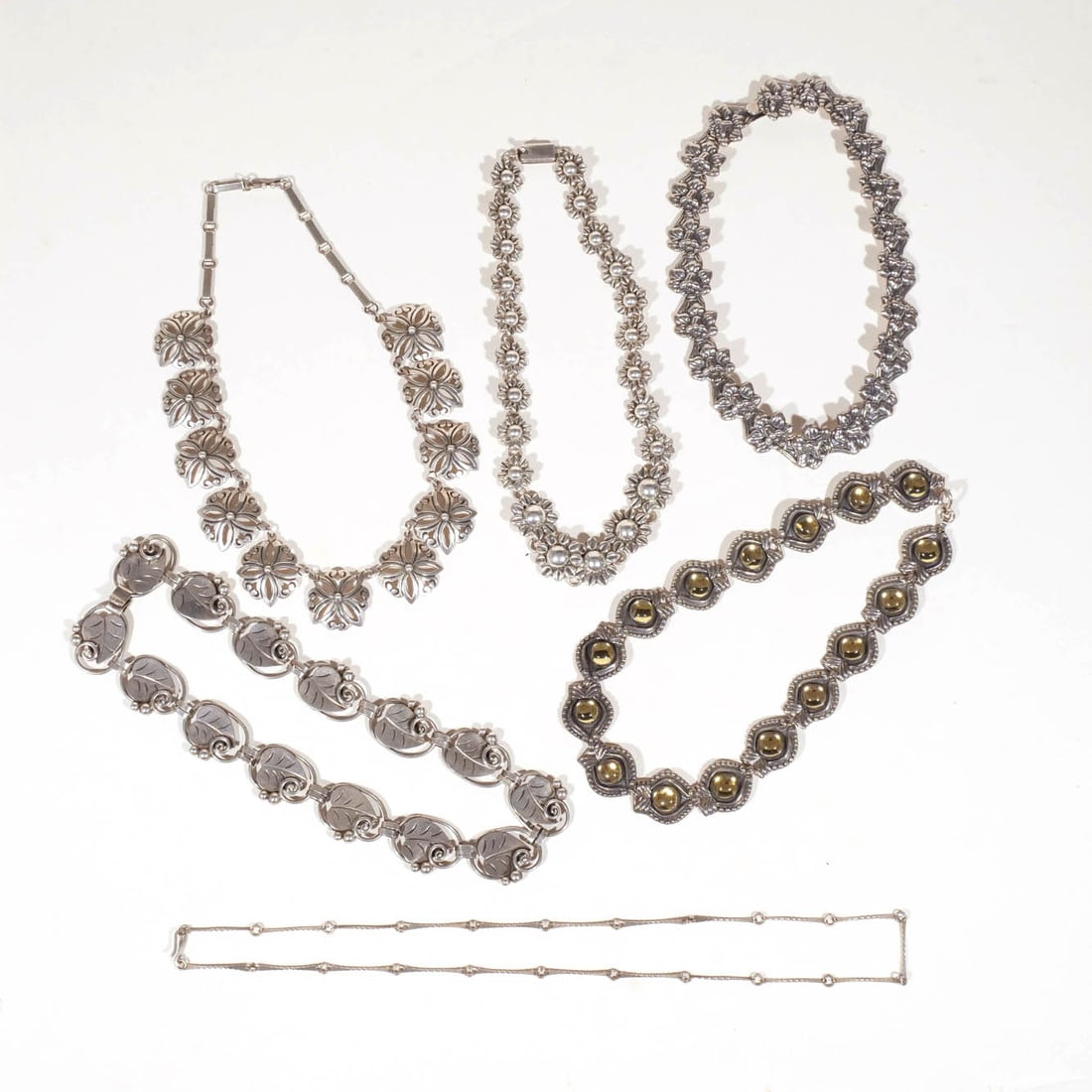 (6pc) STERLING SILVER NECKLACE GROUP (1 of 14)