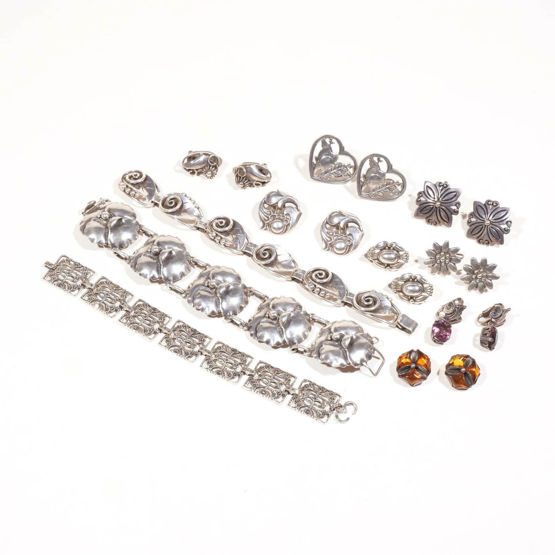 (11pc) STERLING BRACELETS & EARRINGS (1 of 12)