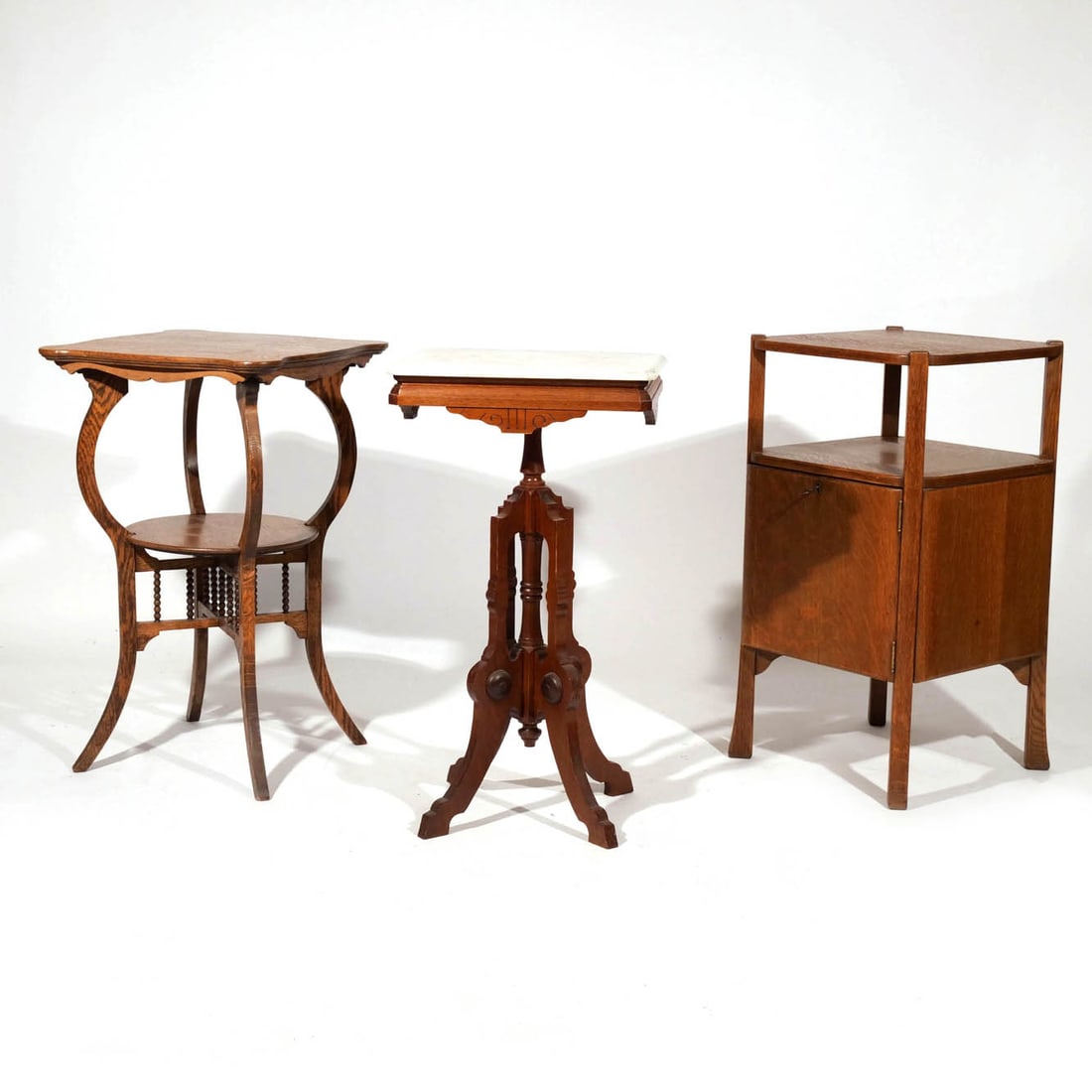 (3pc) ANTIQUE SIDE TABLES (1 of 8)