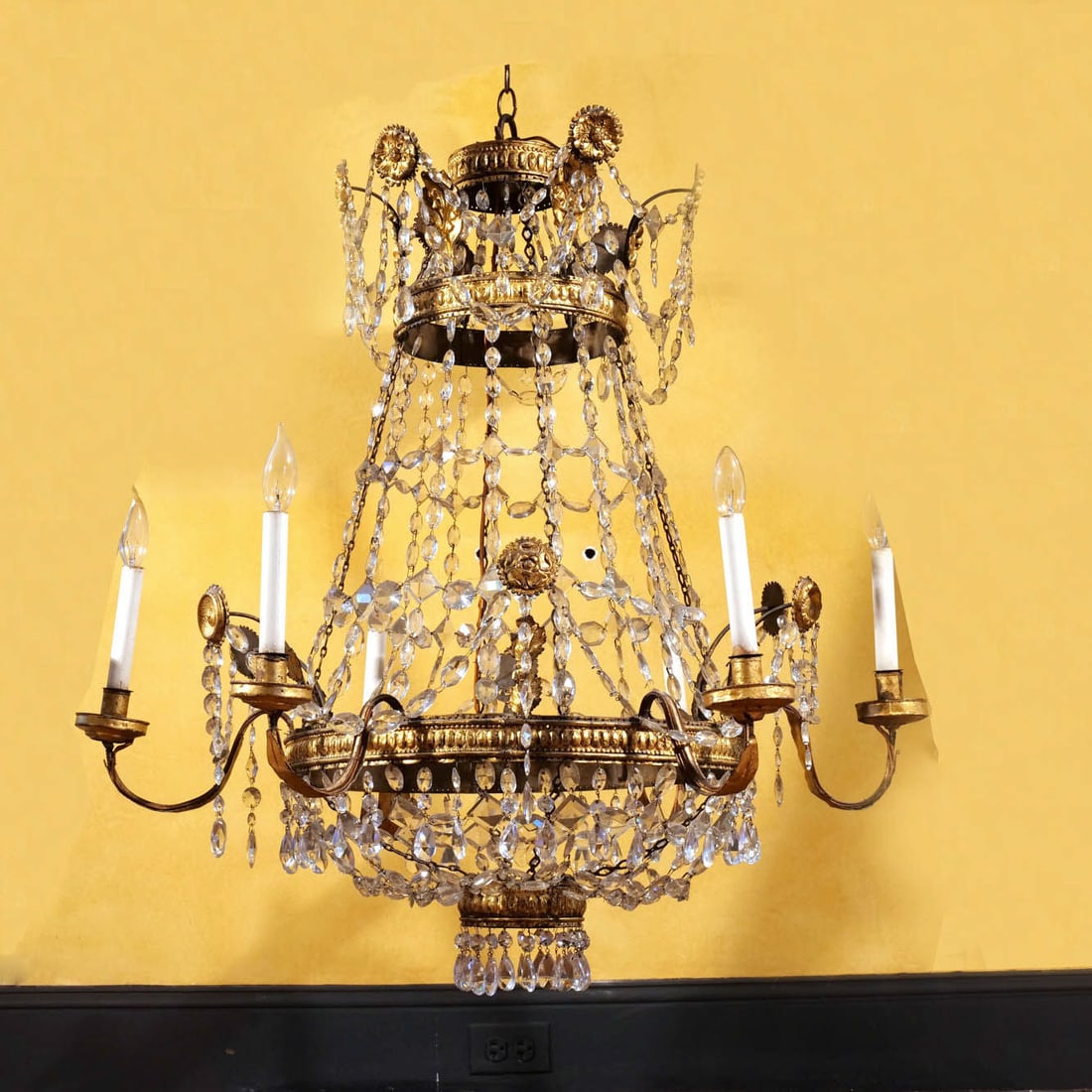 FRENCH SIX-LIGHT NEOCLASSICAL CHANDELIER (1 of 6)