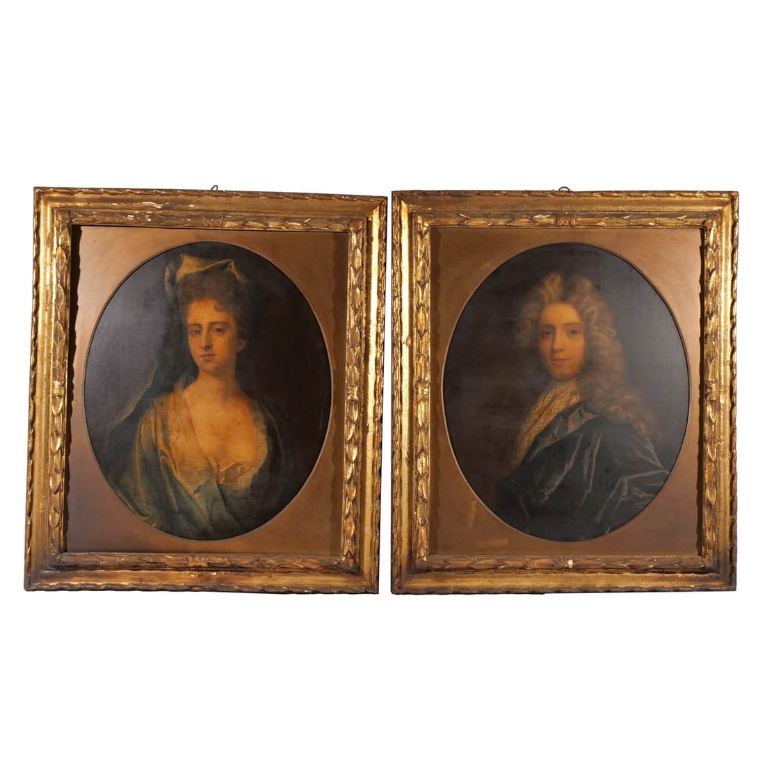 (2pc) PAIR CONTINENTAL SCHOOL, 18th century (1 of 19)