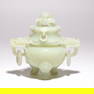 CHINESE PALE CELADON JADE TRIPOD CENSER