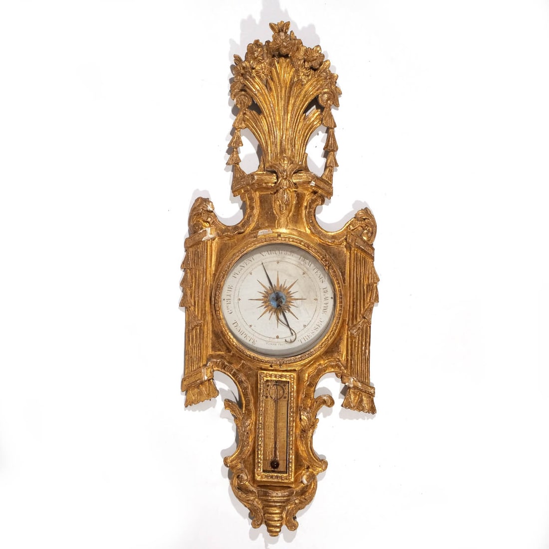 LOUIS XVI GILT CARVED BAROMETER (1 of 10)