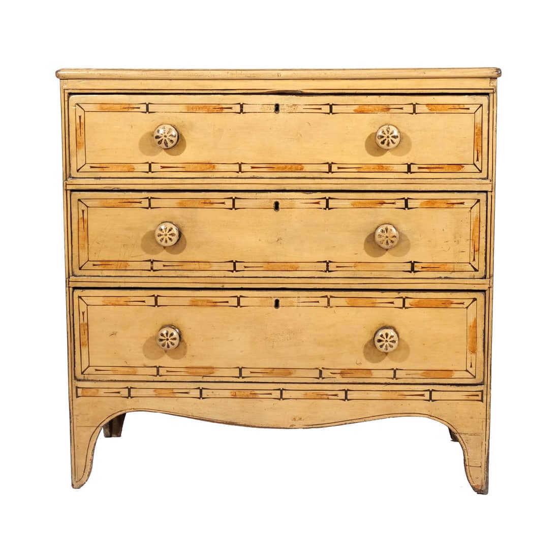 GEORGIAN PAINT-DECORATED CHEST of DRAWERS (1 of 10)