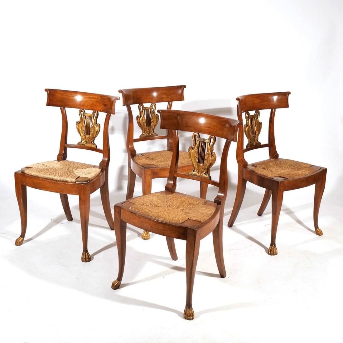 (4pc) CLASSICAL LYRE-BACK SIDE CHAIRS (1 of 11)