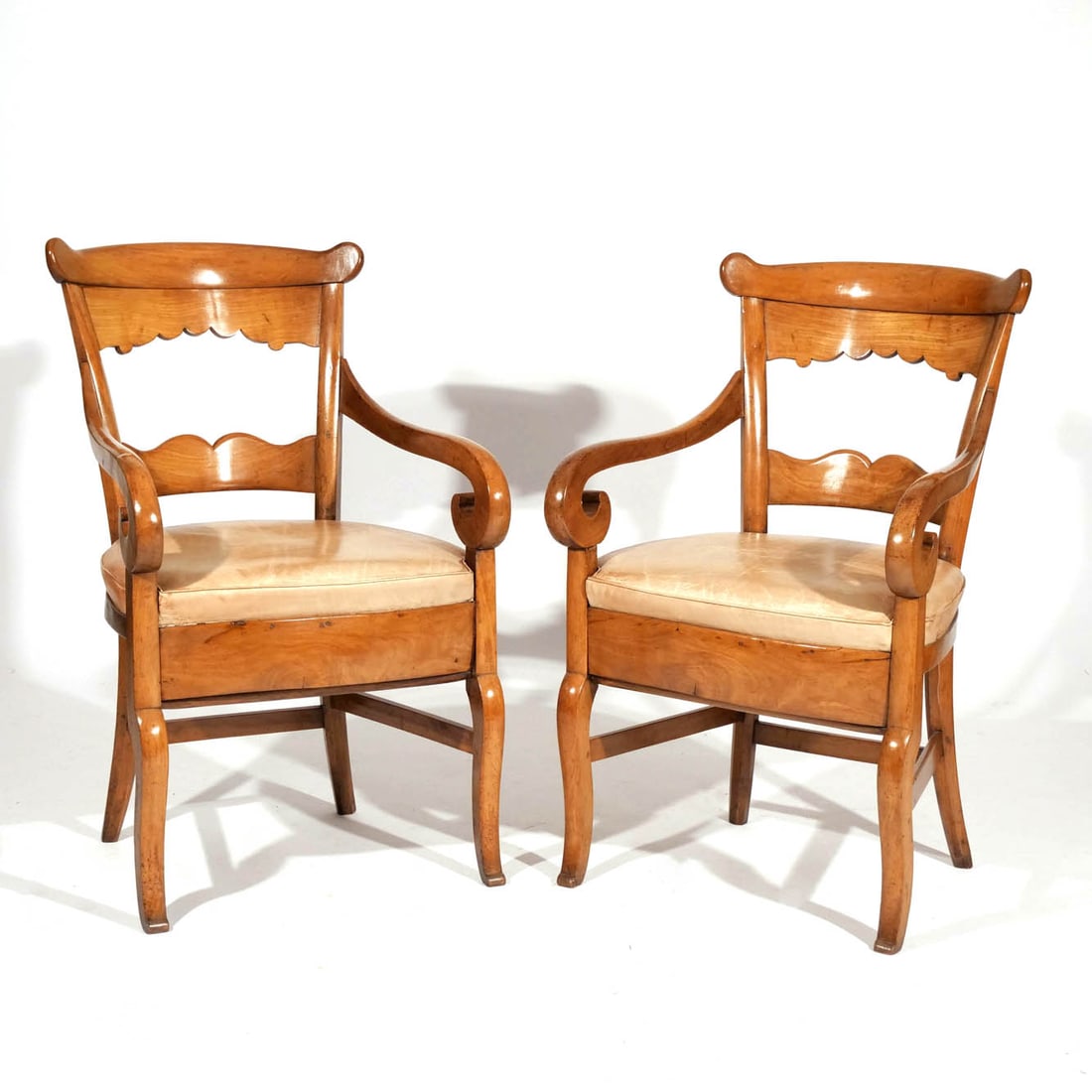 PAIR LOUIS PHILIPPE WALNUT ARMCHAIRS (1 of 9)