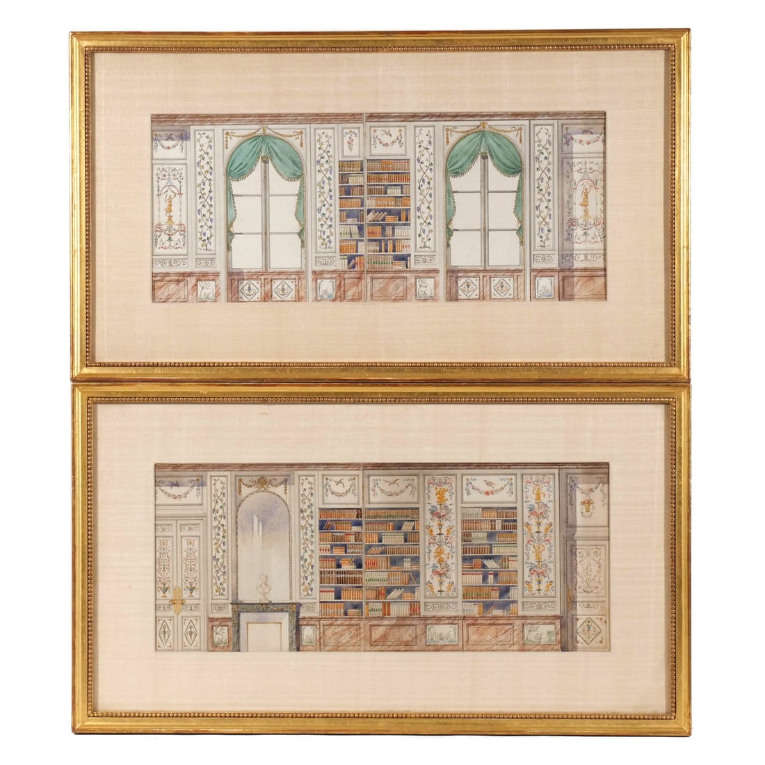 (2pc) CONTINENTAL SCHOOL INTERIORS (1 of 8)