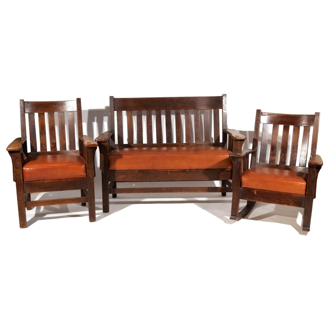 (3pc) PERIOD MISSION OAK FURNITURE (1 of 17)