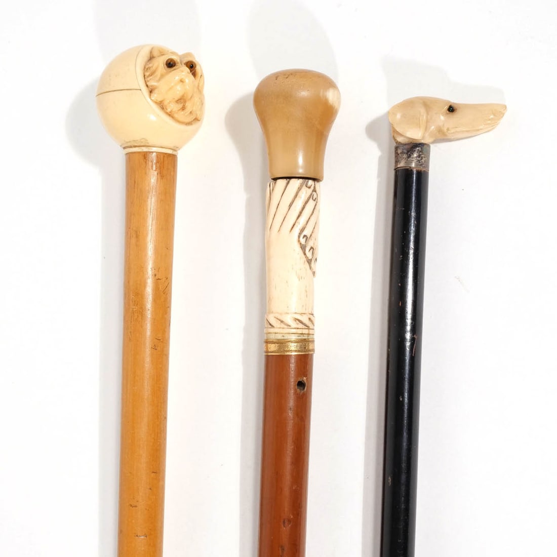 (3pc) FIGURAL CARVED WALKING STICKS (1 of 10)