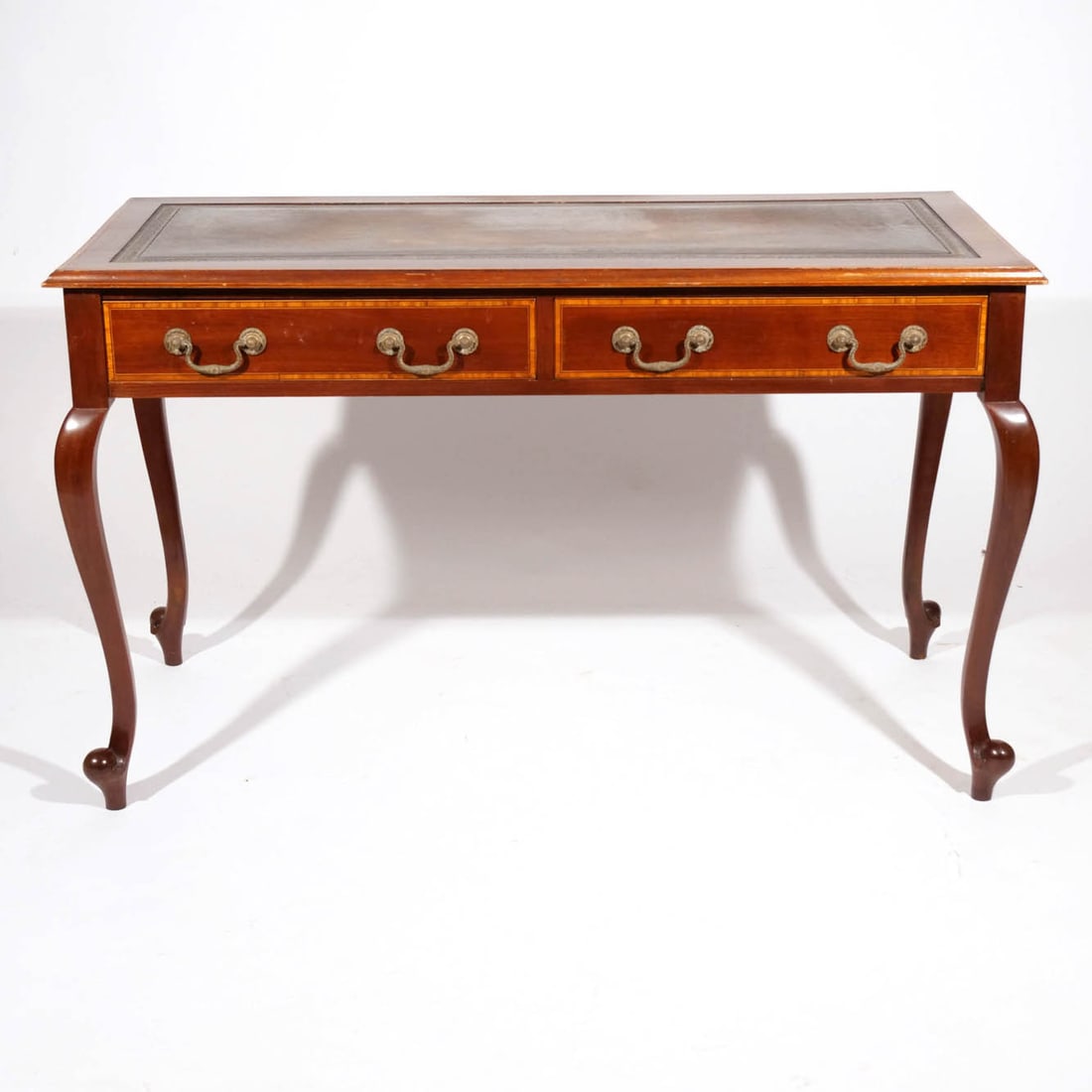 ENGLISH LEATHER-TOP WRITING DESK (1 of 10)