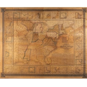 1844 MITCHELL WALL MAP of the U.S.