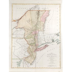 1777 MAP of NEW YORK & NEW JERSEY
