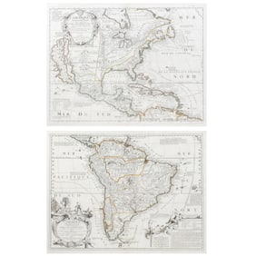 (2pc) 1689 MAPS of AMERICA | Coronelli & Nolin