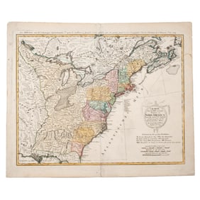 1784 MAP of the AMERICAN COLONIES | Gussefeld