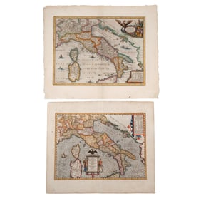 (2pc) EARLY COLORED MAPS OF ITALY