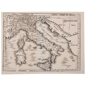 1513 MAP OF MODERN ITALY | Waldseemuller