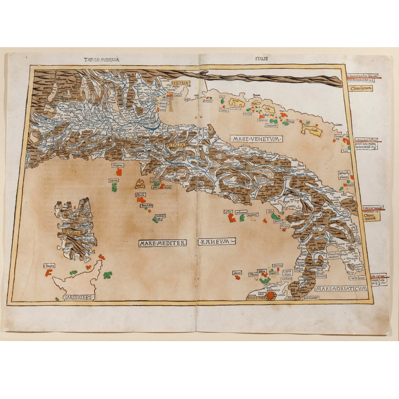 IMPORTANT ULM PTOLEMY MAP of ITALY, c. 1486 (1 of 10)