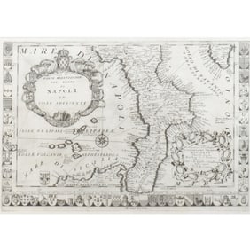 C. 1696 MAP of CALABRIA | Coronelli