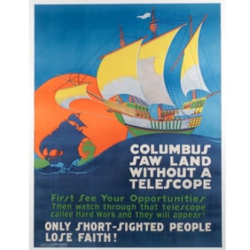 COLUMBUS SAW LAND POSTER
