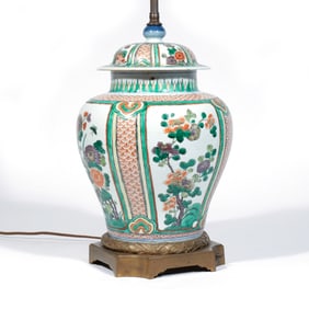 CHINESE FAMILLE VERTE PORCELAIN GENERAL'S JAR