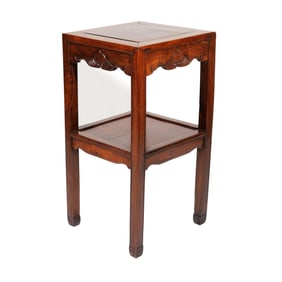 CHINESE CARVED HARDWOOD SIDE TABLE