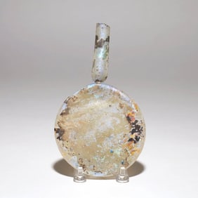 IRIDESCENT ROMAN GLASS PILGRIM FLASK