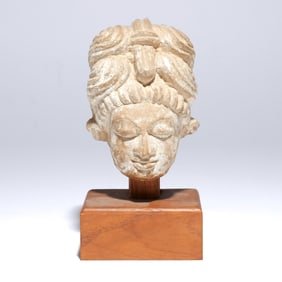 ASIAN CARVED STONE HEAD of BUDDHA